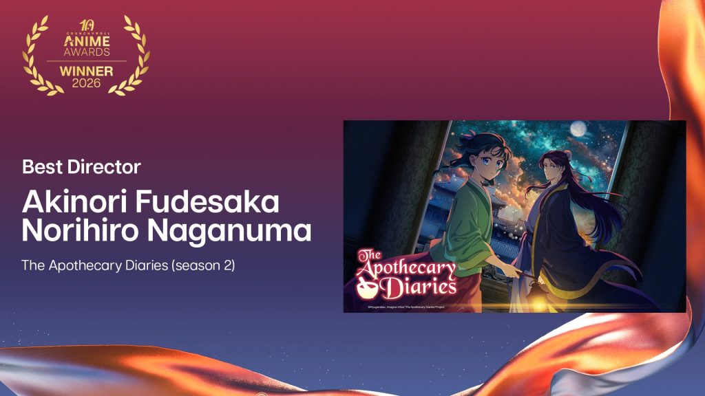 Best Director: Akinori Fudesaka and Norihiro Naganuma (The Apothecary Diaries Season 2).